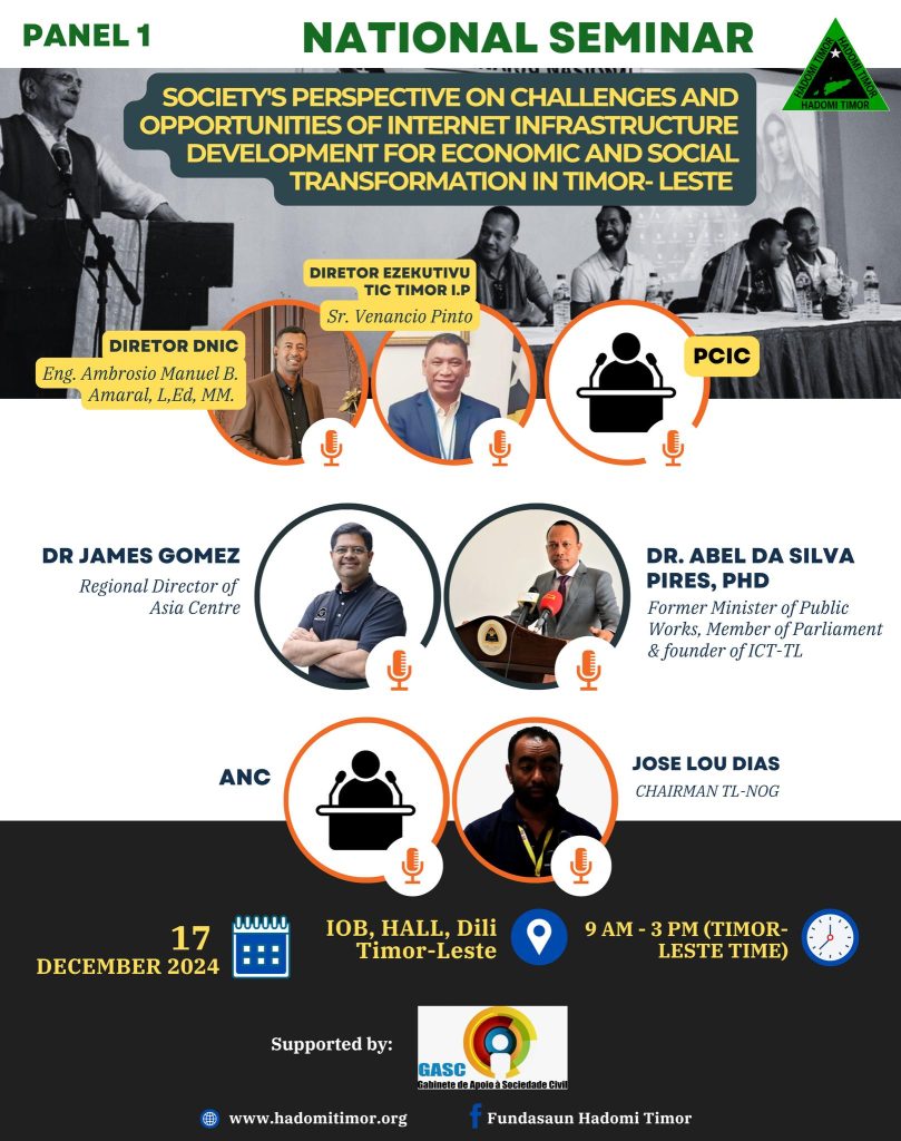 National Seminar: Society’s Perspective on the Challenges and Opportunities of Internet Infrastructure Development in Timor-Leste